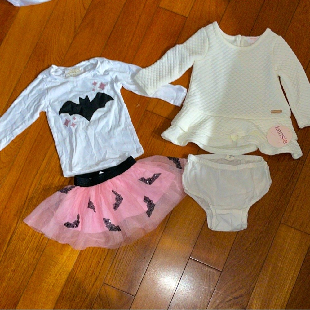 NWT Kensie baby Quilted 18 mo sweet wink bat outfit tutu skirt set 0 6 12 mo